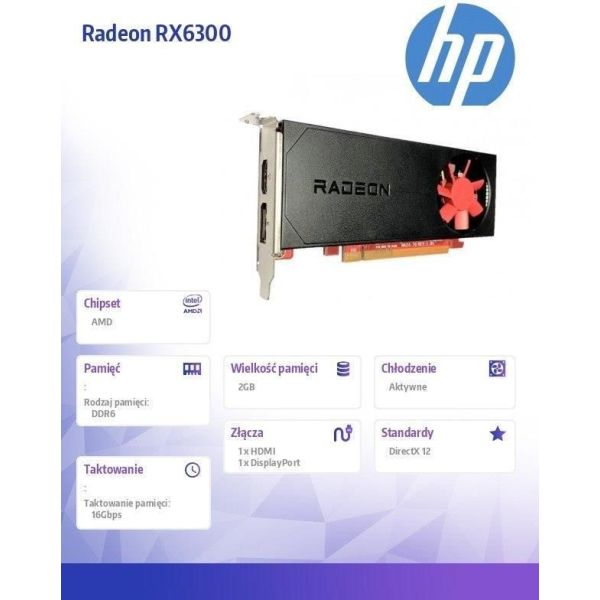 HP AMD Radeon RX 6300 2GB GDDR6 DP+HDMI GFX (803S9AA)