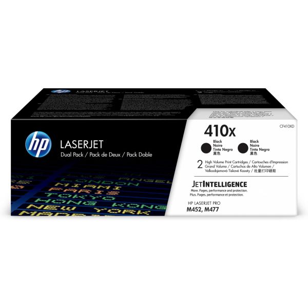 HP 410X originele high-capacity zwarte LaserJet tonercartridges, 2-pack (CF410XD) HP 410X originele high-capacity zwarte LaserJet tonercartridges, 2-pack (CF410XD)