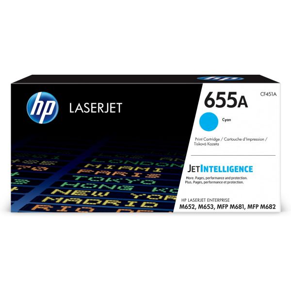 HP Originele 655A cyaan LaserJet tonercartridge (CF451A)