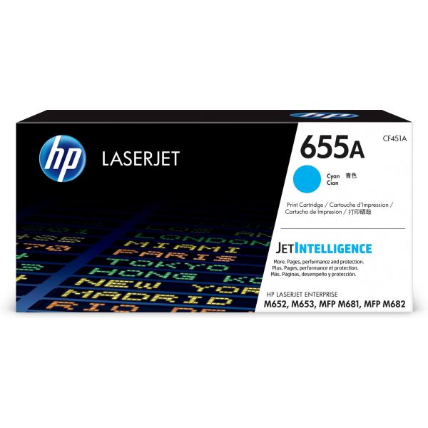 HP Originele 655A cyaan LaserJet tonercartridge (CF451A)