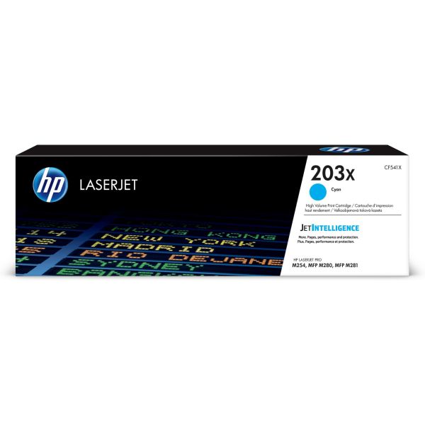HP Originele 203X high-capacity cyaan LaserJet tonercartridge (CF541X) HP Originele 203X high-capacity cyaan LaserJet tonercartridge (CF541X)