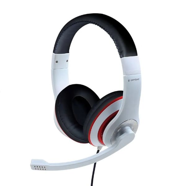 Gembird MHS-03-WTRDBK Kopfhörer & Headset Kopfband 3,5-mm-Anschluss Schwarz - Rot - Weiß (MHS-03-WTRDBK) (MHS-03-WTRDBK)