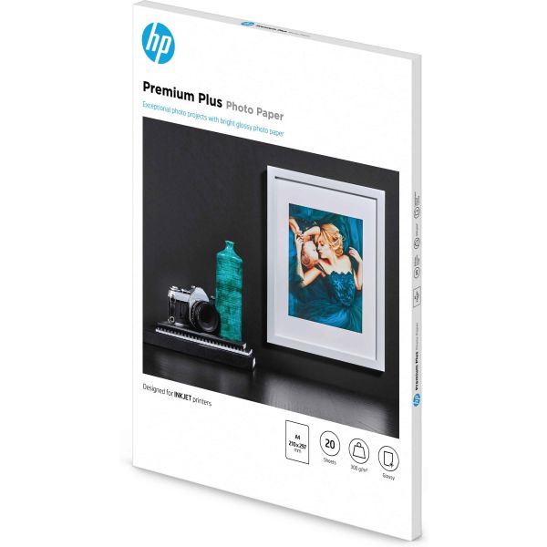 HP Premium Plus glanzend fotopapier, 20 vel, A4/210 x 297 mm (CR672A)