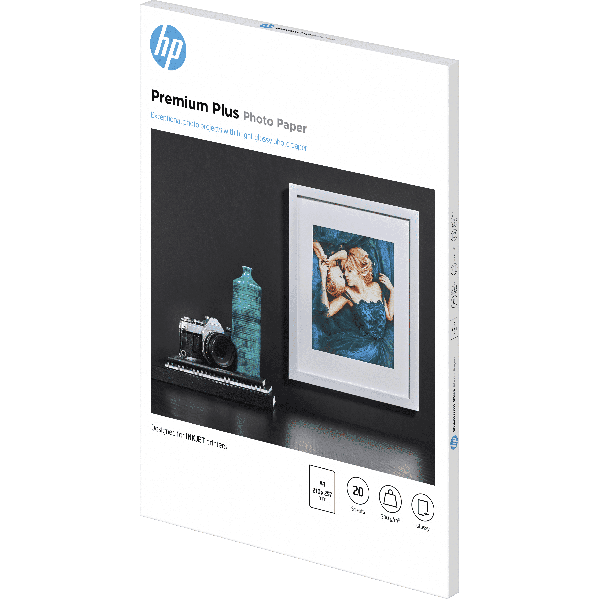 HP Premium Plus glanzend fotopapier, 20 vel, A4/210 x 297 mm (CR672A)