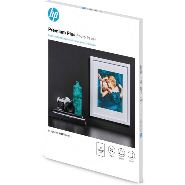 HP Premium Plus glanzend fotopapier, 20 vel, A4/210 x 297 mm (CR672A)