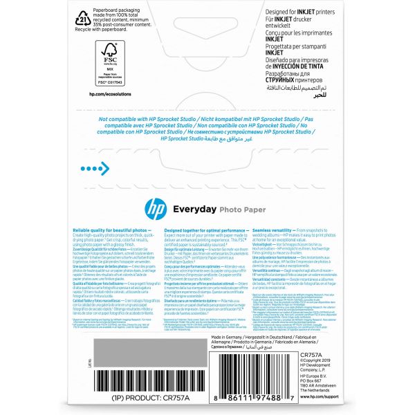 HP Everyday glanzend fotopapier, 100 vel, 10 x 15 cm (CR757A)
