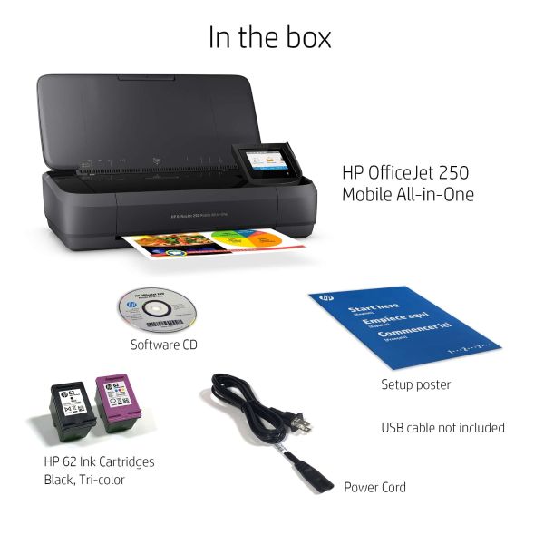 HP OfficeJet 250 Mobile All-in-One printer, Printen, kopiëren, scannen, Invoer 10 vel (CZ992A#BHC)