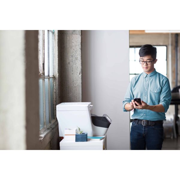 HP OfficeJet Pro 8730 All-in-One printer, Printen, kopiëren, scannen, faxen, Invoer voor 50 vel; Printen via USB-poort aan voorzijde; Scans naar e-mail/pdf; Dubbelzijdig printen (D9L20A#A80)