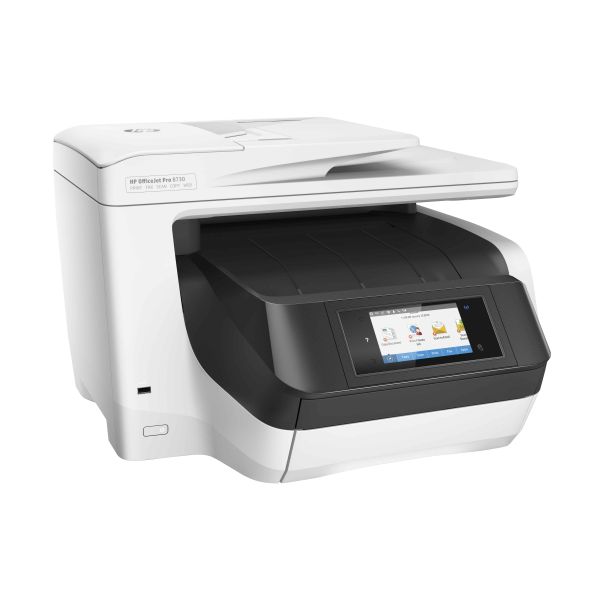 HP OfficeJet Pro 8730 All-in-One printer, Printen, kopiëren, scannen, faxen, Invoer voor 50 vel; Printen via USB-poort aan voorzijde; Scans naar e-mail/pdf; Dubbelzijdig printen (D9L20A#A80)