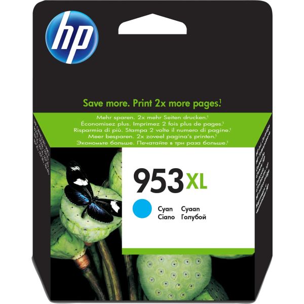 HP 953XL originele high-capacity cyaan inktcartridge (F6U16AE) HP 953XL originele high-capacity cyaan inktcartridge (F6U16AE)