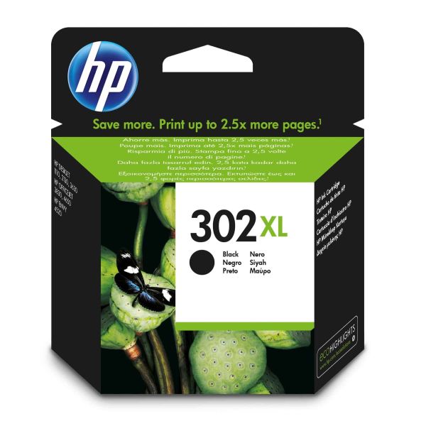 HP 302XL originele high-capacity zwarte inktcartridge (F6U68AE) HP 302XL originele high-capacity zwarte inktcartridge (F6U68AE)