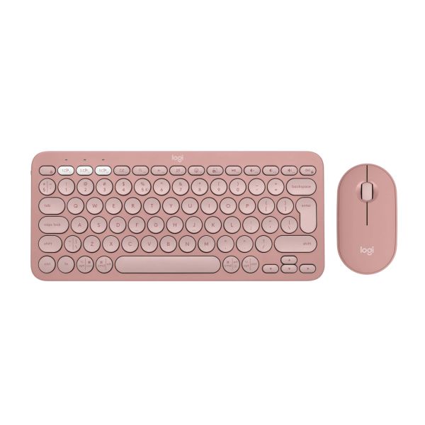 Logitech Pebble 2 Combo toetsenbord Inclusief muis RF-draadloos + Bluetooth QWERTY US International Roze (920-012241)