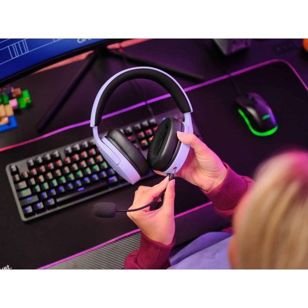 Trust GXT 489P FAYZO Headset Bedraad Hoofdband Gamen Zwart, Paars (25301)
