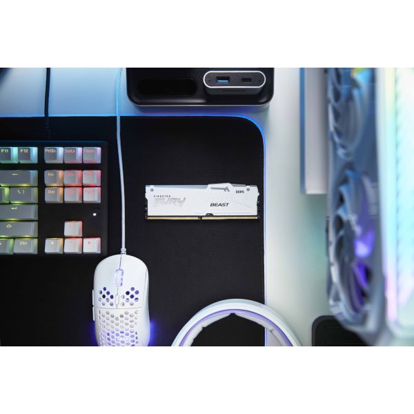Kingston Technology FURY Beast 64GB 6400MT/s DDR5 CL32 DIMM (Kit van 2) White RGB XMP (KF564C32BWAK2-64)