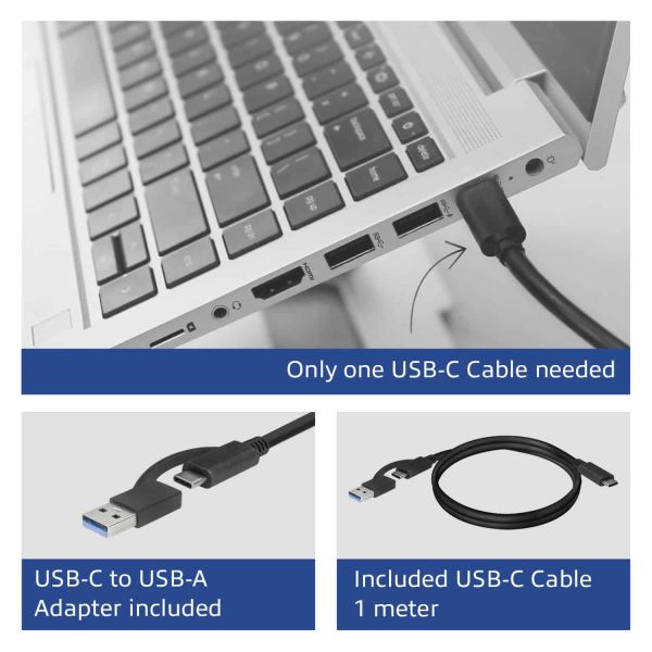 ACT USB-C Docking Station 4K, voor 2 HDMI of DisplayPort monitoren, DisplayLink (AC7160)