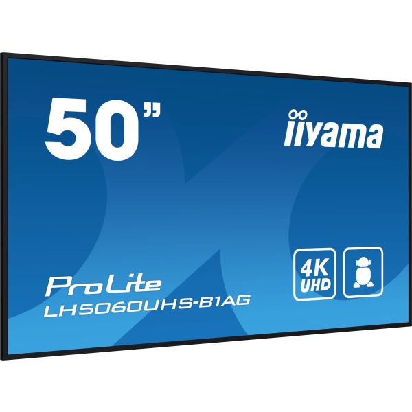 iiyama LH5060UHS-B1AG beeldkrant Digitaal A-kaart 125,7 cm (49.5") LED Wifi 500 cd/m² 4K Ultra HD Zwart Type processor Android 11 24/7 (LH5060UHS-B1AG)