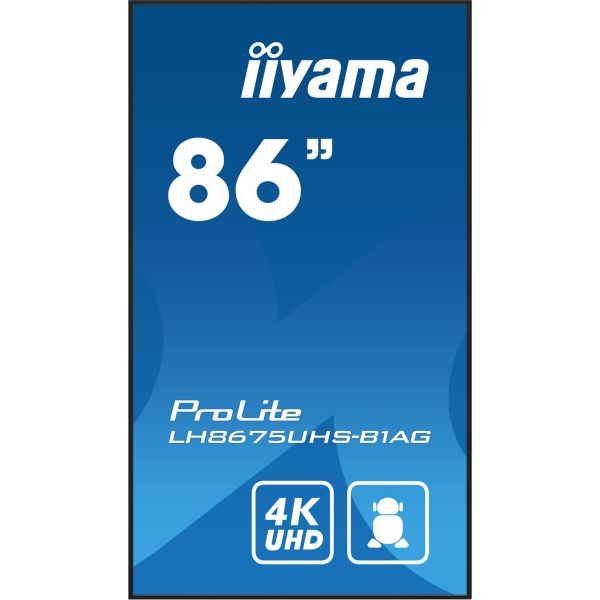 iiyama ProLite Digitale signage flatscreen 2,17 m (85.6") LCD Wifi 500 cd/m² 4K Ultra HD Zwart Type processor Android 11 24/7 (LH8675UHS-B1AG)
