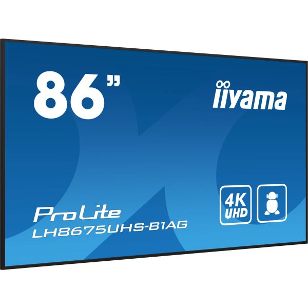 iiyama LH8675UHS-B1AG beeldkrant Digitale signage flatscreen 2,17 m (85.6") LCD Wifi 500 cd/m² 4K Ultra HD Zwart Type processor Android 11 24/7 (LH8675UHS-B1AG) 4/5 iiyama LH8675UHS-B1AG beeldkrant Digitale signage flatscreen 2,17 m (85.6") LCD Wifi 500 cd/m² 4K Ultra HD Zwart Type processor Android 11 24/7 (LH8675UHS-B1AG)