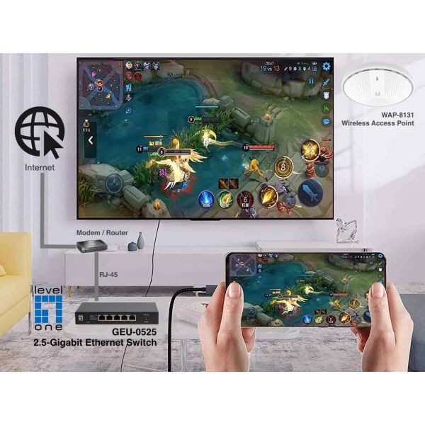 LevelOne GEU-0525 netwerk-switch Unmanaged 2.5G Ethernet (100/1000/2500) Zwart (GEU-0525)