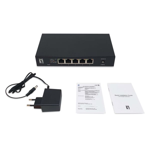 LevelOne GEU-0525 netwerk-switch Unmanaged 2.5G Ethernet (100/1000/2500) Zwart (GEU-0525)