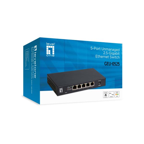 LevelOne GEU-0525 netwerk-switch Unmanaged 2.5G Ethernet (100/1000/2500) Zwart (GEU-0525)