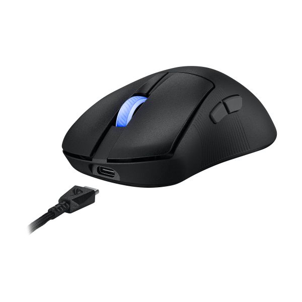 ASUS ROG Keris II Ace Wireless AimPoint Black muis Gamen Rechtshandig RF Wireless + Bluetooth + USB Type-A Optisch 42000 DPI (90MP03N0-BMUA00)