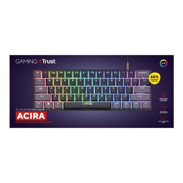 Trust GXT 923 YBAR Gaming Muis - Draadloze gamingmuis – 6 programmeerbare knoppen – 7200 DPI – Zwart (24882)