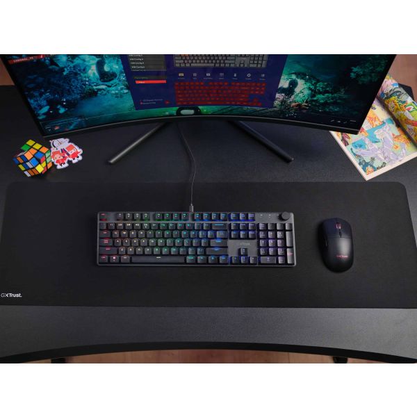 Trust GXT 866 Torix Gaming Toetsenbord - Mechanisch toetsenbord – QWERTY US International – RGB-verlichting – Zwart (24910)