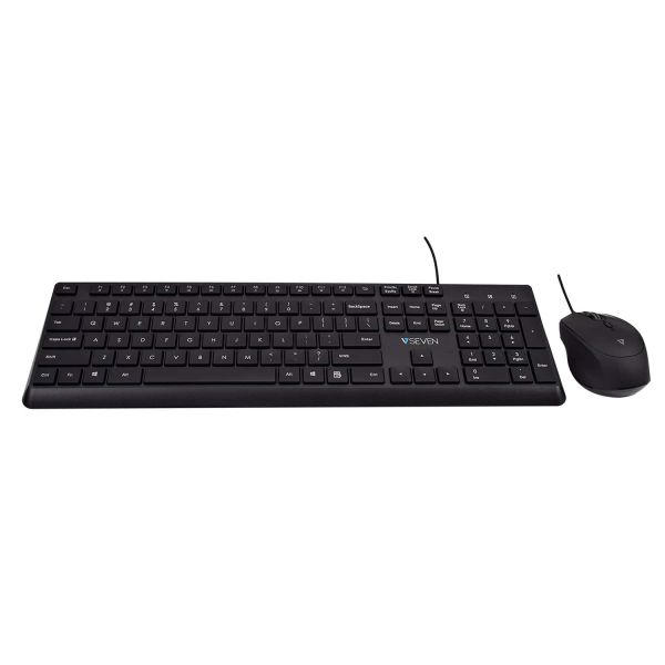 V7 CKU350US toetsenbord Inclusief muis Universeel USB QWERTY Amerikaans Engels Zwart (CKU350US)