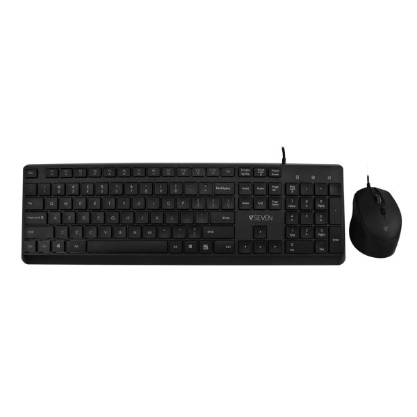 V7 CKU350US toetsenbord Inclusief muis Universeel USB QWERTY Amerikaans Engels Zwart (CKU350US)