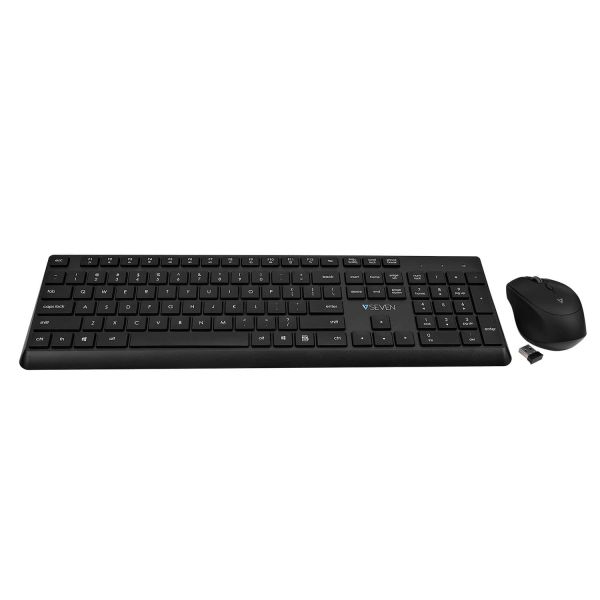 V7 CKW350US toetsenbord Inclusief muis Universeel RF Draadloos QWERTY Amerikaans Engels Zwart (CKW350US)