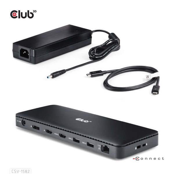 CLUB3D Thunderbolt™ 4 Certified 12-in-1 Docking Station (CSV-1582)