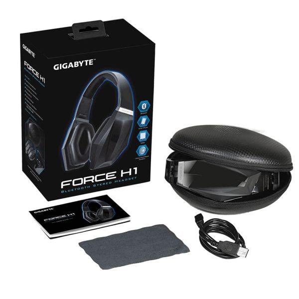 GIGABYTE FORCE H1 hoofdtelefoon/headset Hoofdtelefoons Draadloos Hoofdband Gamen Bluetooth Zwart (FORCE H1)