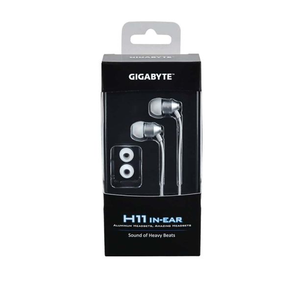 GIGABYTE H11 hoofdtelefoon/headset Hoofdtelefoons Bedraad In-ear Gamen Zilver, Wit (H11)