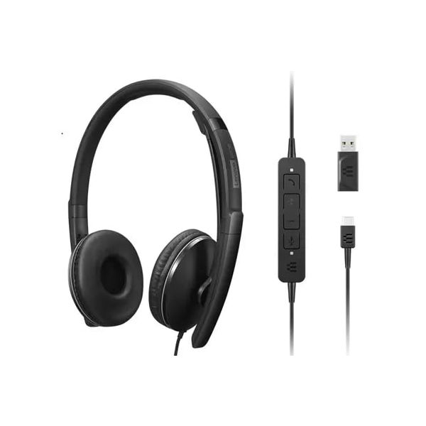 Lenovo 4XD1M39029 hoofdtelefoon/headset Bedraad Hoofdband USB Type-C Zwart (4XD1M39029)