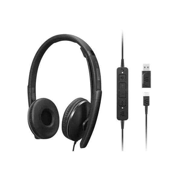 Lenovo 4XD1M45627 hoofdtelefoon/headset Bedraad Hoofdband USB Type-C Zwart (4XD1M45627)