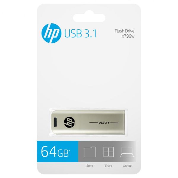 HP x796w USB flash drive 64 GB USB Type-A 3.2 Gen 1 (3.1 Gen 1) Zilver (HPFD796L-64)