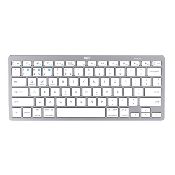Trust 24651 toetsenbord Bluetooth QWERTY Amerikaans Engels Zilver (24651) Trust 24651 toetsenbord Bluetooth QWERTY Amerikaans Engels Zilver (24651)
