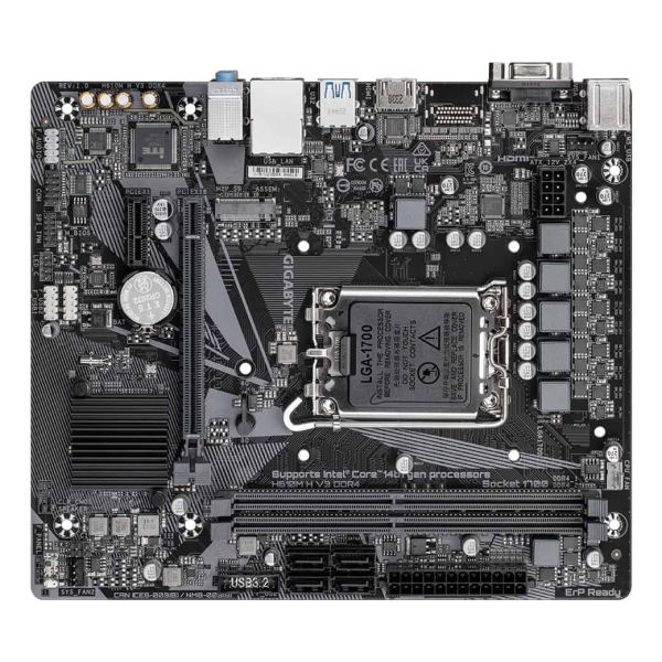 GIGABYTE H610M H V3 DDR4 moederbord Intel H610 Express LGA 1700 micro ATX (H610M H V3 DDR4 1.0) GIGABYTE H610M H V3 DDR4 moederbord Intel H610 Express LGA 1700 micro ATX (H610M H V3 DDR4 1.0)