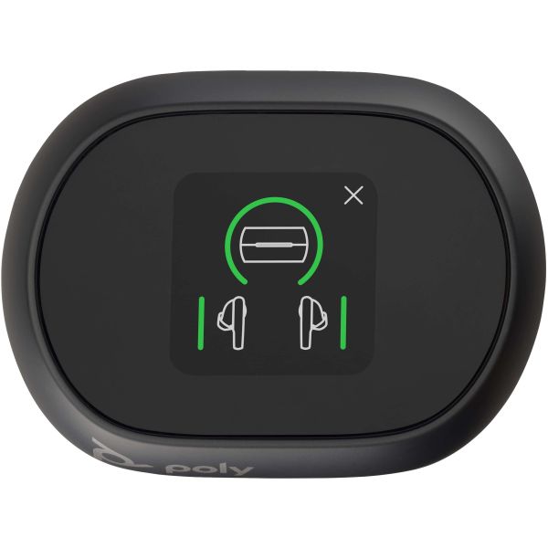 POLY Voyager Free 60+ UC Carbon Black Earbuds + BT700 USB-C-adapter + oplaadcase met touchscreen (7Y8G4AA)