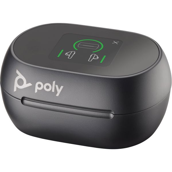 POLY Voyager Free 60+ UC Carbon Black Earbuds + BT700 USB-C-adapter + oplaadcase met touchscreen (7Y8G4AA)