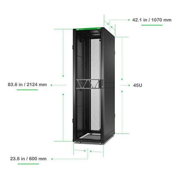 APC Netshelter SX Gen2 AR3105B2 - 45U, 2124h x 600b x 1070d mm, met zijpanelen, zwart (AR3105B2)