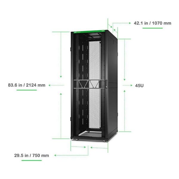 APC Netshelter SX Gen2 AR3155B2 - 45U, 2124h x 750b x 1070d mm, met zijpanelen, zwart (AR3155B2)