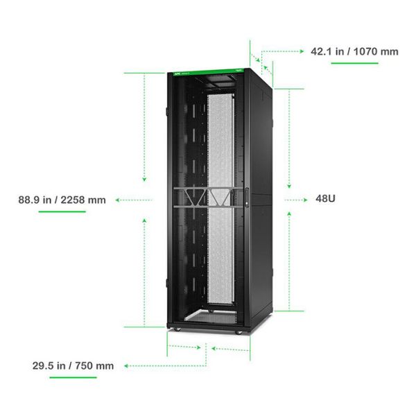 APC Netshelter SX Gen2 AR3157B2 - 48U, 2258h x 750b x 1070d mm, met zijpanelen, zwart