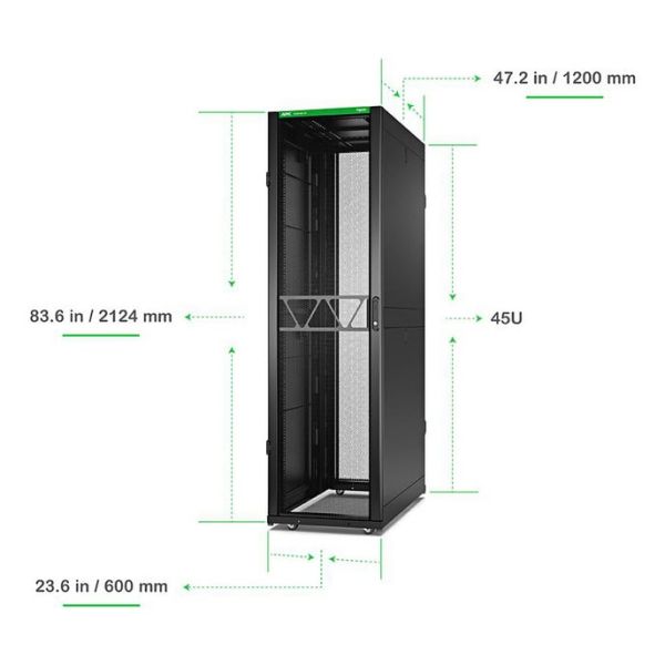 APC Netshelter SX Gen2 AR3305B2 - 45U, 2124h x 600b x 1200d mm, met zijpanelen, zwart (AR3305B2)