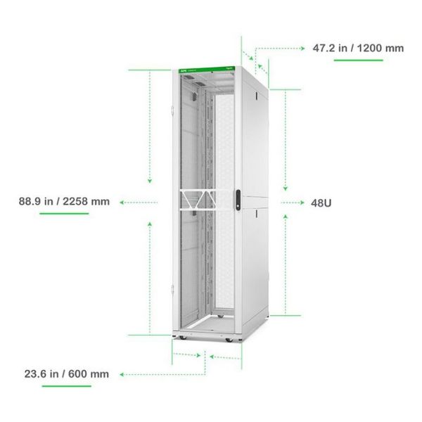 APC Netshelter SX Gen2 AR3307W2 - 48U, 2258h x 600b x 1070d mm, met zijpanelen, wit (AR3307W2)