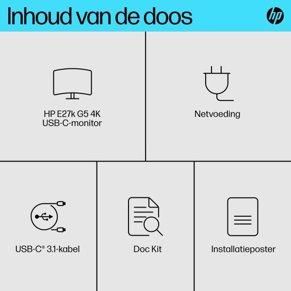 HP E-Series E27k G5 4K USB C-monitor (6N4C4AA)