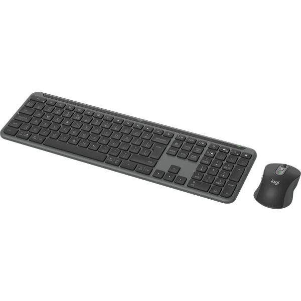 Logitech MK950 Signature Slim toetsenbord Inclusief muis Kantoor RF-draadloos + Bluetooth QWERTY US International Grafiet (920-012490)
