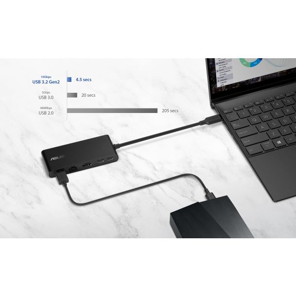 ASUS Dual 4K USB-C Dock DC201 Bedraad USB 3.2 Gen 2 (3.1 Gen 2) Type-C Zwart (90XB094N-BDS000)