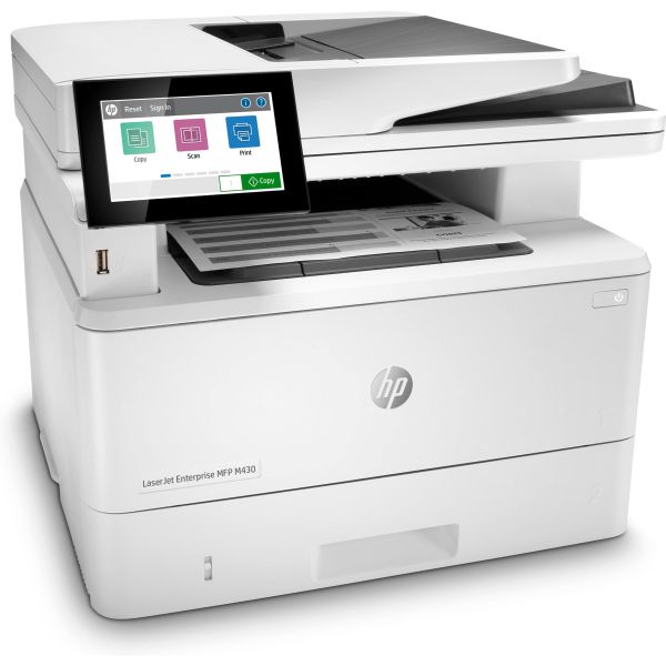 HP LaserJet Enterprise MFP M430f, Zwart-wit, Printer voor Bedrijf, Printen, kopiëren, scannen, faxen, Automatische documentinvoer voor 50 vellen; Dubbelzijdig printen; Dubbelzijdig scannen; Printen via USB-poort aan de voorzijde; Compact formaat; Energiez
